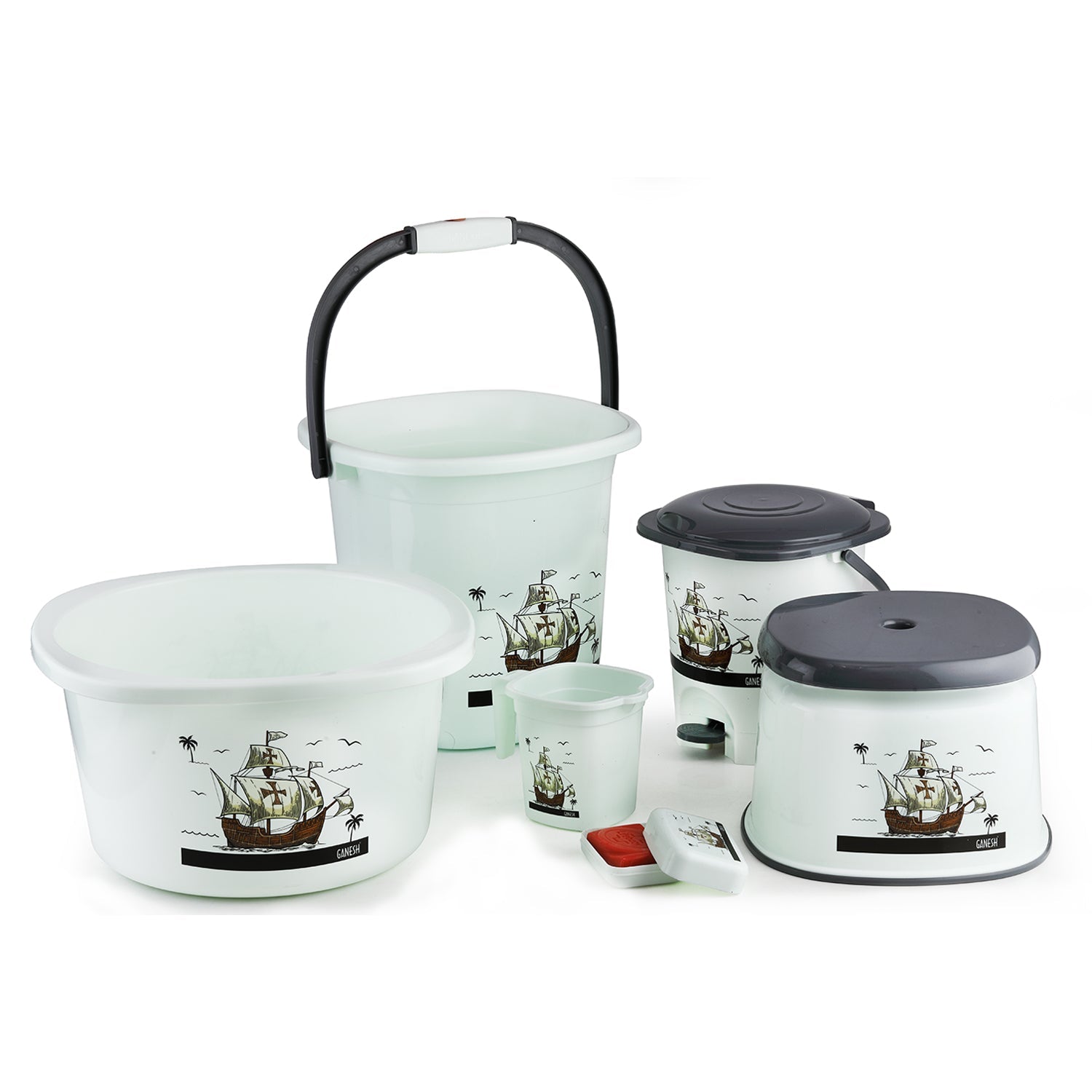8701 Plastic Bathroom Accessories Set 6 pcs Bath Set Bathroom Bucket with Dustbin Mug, Stool, Soap Case,Tub DeoDap 8701 Plastic Bathroom Accessories Set 6 pcs Bath Set Bathroom Bucket with Dustbin Mug, Stool, Soap Case,Tub DeoDap